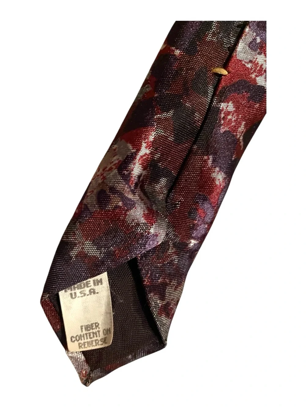 Oscar de la Renta Studio Red and Purple Marble-Pattern Abstract Tie